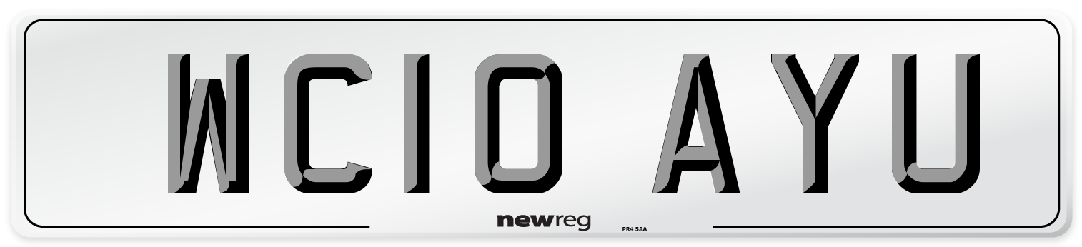 WC10 AYU Number Plate from New Reg